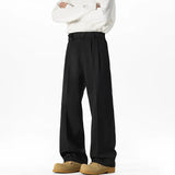 WIAOFELLAS  -  Grey Black Suit Pants Men Fashion Society Mens Dress Pants Korean Loose Casual Wide Leg Pants Mens Office Formal Trousers M-3XL