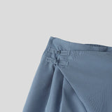 Wiaofellas  -  Men's Wide Leg Pants Solid Color Button Casual Irregular Trousers For Man Streetwear Baggy Leisure Pantalones Pants