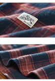 Wiaofellas  -  Classic Long Sleeve Red Plaid Shirt Men Spring Fall Daily Loose Casual Shirts 4XL Pure Cotton Button Up Shirt Men Fashion Top