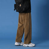 Wiaofellas  -  Winter Thick Corduroy Pants Men Warm Vintage Casual Pants Men Japanese Streetwear Loose Wide Leg Pants Men Thicken Trousers