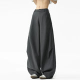 WIAOFELLAS  -  Korean Style Men's Pants Pleated Design Solid Color Straight Loose Machete Trousers Wide Leg Casual Male Bottom New