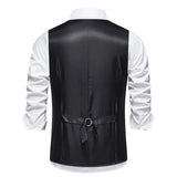 WIAOFELLAS  -  New Men's Retro Single Breasted Casual Suit Vest Fashion Stripe V-neck Vest Trendy Men