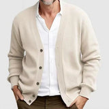 Wiaofellas  -  New Men's Casual Long Sleeved Sweater Cardigan Knitted Coats Vintage Solid Top Spring Autumn Fashione Versatile Jacket