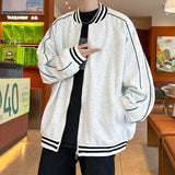 WIAOFELLAS  -  New Men's Casual Jacket Coat Embroidery Letter Logo Striped Patchwork College Baseball Jackets Zipper Outerwear Male Clothes
