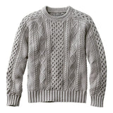 Wiaofellas  -  Knitted Pullovers Men Sweater Long Sleeve Sweaters O Neck Jumpers Loose Fit Slight Strech Autumn Solid Basics Casual