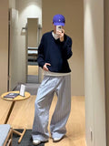 WIAOFELLAS  -  American Retro Striped Loose Wide Leg Pants Men Women Casual Straight Leg Floor Length Trousers Comfortable Draped Feel