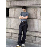 WIAOFELLAS  -  Retro American Waed adient Blue White Denim Jeans Loose Wide Leg Casual Long Trousers for Men And Women Trendy