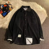 Wiaofellas  -  High Quality Men's Long Sleeve Shirt Autumn Winter Thickened Corduroy Jacket Korean Style Trendy Fleece Lined Fashionable Shirt