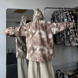 WIAOFELLAS  -  Autumn Winter Warm Woolen Hooded Shirt Coats for Unisex Streetwear Hip Hop Buttons Up Thicken Loose Men Hoodies Jacket Plus Size