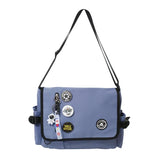 WIAOFELLAS  -  Korean Fashion Casual Big Bag Student School Bags for Teenage Girls Messenger Bag Shoulder Bag Crossbody Bags Women