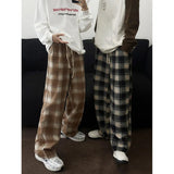 Wiaofellas  -  Autumn Woolen Pants Men Oversized Fashion Retro Plaid Pants Men Streetwear Hip-hop Loose Wide Leg Pants Mens Vintage Trousers