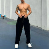 WIAOFELLAS  -  Mens Fashion Trend Sports Fitness Loose Trousers Autumn And Winter New Leisure Outdoor Street Comfortable Y2k Fitness Pants Men