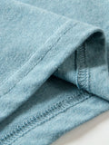 Wiaofellas  -  Retro Distressed Cotton round Neck Short Sleeve T-Shirt Loose Fit Basic Color Summer Youth Fashion Standard Tailoring Male Top
