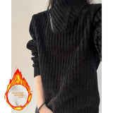 WIAOFELLAS  -  Warm Fce Lined f Zipper Fibone Pattern Thi Long Sve Hoodie for Men Autumn Winter Inner Wear Base irt Tirt