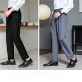 WIAOFELLAS  -  Spring Summer Men's Fashion High Waist Suits Trousers Male Business Casual Dress Pants Men Formal Office Work Pants H376