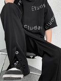 WIAOFELLAS  -  American Vibe Loose Straight Leg Men's Pants Buttoned Trousers Casual Comfortable Workwear for Men Youth And Couples