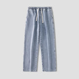Wiaofellas  -  Autumn Korean Fashion Drawstring Y2K Jeans Homme Classic Baggy Straight Wide Leg Pants New Hip Hop Streetwear Casual jean