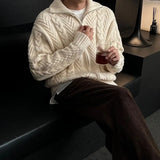WIAOFELLAS  -  New autumn and winter thick knitted sweater versatile cardigan sweater loose American men's Korean jacket trendy
