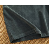 WIAOFELLAS  -  Heavy wash short sleeve T-shirt men drop shoulder sleeve solid color loose summer round neck half sleeve T