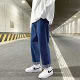 Wiaofellas  -  Autumn Korean Fashion Drawstring Y2K Jeans Homme Classic Baggy Straight Wide Leg Pants New Hip Hop Streetwear Casual jean