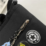 WIAOFELLAS  -  Korean Fashion Casual Big Bag Student School Bags for Teenage Girls Messenger Bag Shoulder Bag Crossbody Bags Women