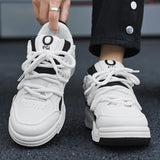 WIAOFELLAS  -  Autumn Men Casual Shoes Fashion Solid Colour Chunky Anti Skid Sports Sneakers Thick Sole Comfortable Breathable Mesh Footwear 44