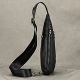 WIAOFELLAS  -  Soft Cow Leather Men's Chest Bag Genuine Leather Men's Chest Pack Small Crossbody Sling Bag Anti Theft Chest Bag Men Coffee