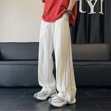 WIAOFELLAS  -  Summer Ice Silk Yamamoto Men's American Fashion Brand Loose Casual Wide Legs Thin Sports and Leisure Pants