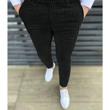WIAOFELLAS  -  New Plaid Spot Pants For Men Fashion Business Casual Long Trousers Men Suit Pants Wedding Party Dress Social Clothing Breat