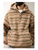 WIAOFELLAS  -  Autumn Winter Hooded Sweaters for Men Japanese Trendy Loose Casual Thickened Striped Pullover Harajukuhigh Street Long Sleeved