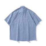 WIAOFELLAS  -  Men Shirt Summer Funny Plush White Goose Embroilery Short Sleeve Button Up Shirts HipHop Harajuku Casual Loose Streetwear Shirt