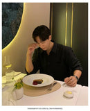 WIAOFELLAS  -  Large size men's long-sleeved shirt men's spring and summer Korean style high-end casual shirt design niche jacket