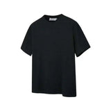 WIAOFELLAS  -  Korean Style Men Casual T-shirts Round Collar Solid Color Menswear Short Sleeved Pullover Male Tees New Simple Tops