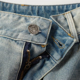Wiaofellas  -  Y2K Washed Denim Shorts Vintage Blue Wide Leg Jeans Shorts For Men Summer Loose Casual Hole Ripped Shorts Blue ﻿Sweatpants Pants