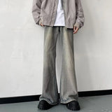 WIAOFELLAS  -  Washed Vintage Jeans Men's American Ins Trendy Brand High Street Loose and Versatile Straight Leg Micro Flared Pants