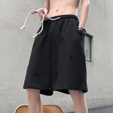 WIAOFELLAS  -  High Street Ripped Men Summer Retro Sports Cropped Pants