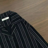 WIAOFELLAS  -  Comfy Milk Silk Loungewear Stylish Men's Fall Winter Pajama Set Striped Plaid Print Color Matching Lapel Single-breasted Long