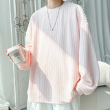 Wiaofellas  -  New Oversized Pullover Solid Color Spring Autumn New Men's Sweatshirts Hoodies Harajuku Crewneck Tees Unisex Tops Mens Clothing