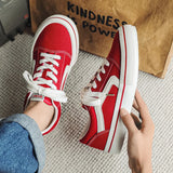 WIAOFELLAS  -  Hot Sale Classic Red Men Canvas Shoes Fashion Lace-up Mens Canvas Sneakers Hip Hop Skateboard Casual Shoes Men Vulcanized Shoes