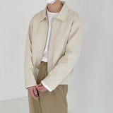 Wiaofellas  -  Work Jacket Men's Spring New Trendy Brand Loose and Handsome Niche Jacket Men's Jacket Lapel Long-sleeved Clothes