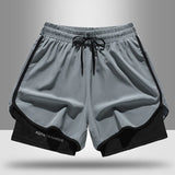 Wiaofellas  -  Men Running Shorts 2 In 1 Double-deck Sport Shorts Sportswear Gym Fitness Short Pants Training Jogging Bottom Men's Clothing