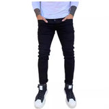 WIAOFELLAS  -  Men Jeans Ankle Length Pants Casual 2025 Newest Men's Denim Jeans Comfort Relaxed Solid Color Loose