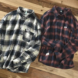 Wiaofellas  -  Classic Long Sleeve Red Plaid Shirt Men Spring Fall Daily Loose Casual Shirts 4XL Pure Cotton Button Up Shirt Men Fashion Top