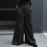 WIAOFELLAS  -  Men Wide Leg Pants Solid Color High Waist Joggers Casual Trousers Men Pleated Streetwear 2025 Fashion Male Pants S-5XL