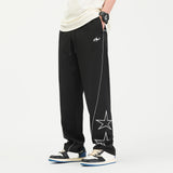 WIAOFELLAS  -  Autumn Fashion Jogger Pans Men Loose Streetwear Star Print Sweatpants Elastic Waist Wide Leg Trousers Men's Casual Joggers Pants