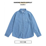 WIAOFELLAS  -  Unisex Vintage Distressed Denim Shirt Men's Loose Fit Long Sleeve Casual BF Style Thin Outerwear Outdoor Camping Thin Coat