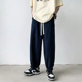 Wiaofellas  -  Spring Summer Loose Japanese Casual Pants Solid Color Drawstring Fashion Slim Youth Men's Workwear Wide Leg Guard Pants