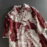 WIAOFELLAS  -  Shirt for Men Casual Fashion Street Trend Personality Floral Print Lapel Print Button Long Sleeve Slim Cardigan Tops C115