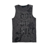 WIAOFELLAS  -  Summer New Men's Letter Print Sleeveless T-Shirt Unisex American Retro Fashion Trend Street Hip Hop Loose Casual Niche Men's Top