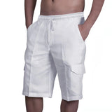 WIAOFELLAS  -  New Men's Cotton Linen Shorts Pants Male Summer Breathable Solid Color overalls Linen Trousers Fitness Streetwear S-3XL